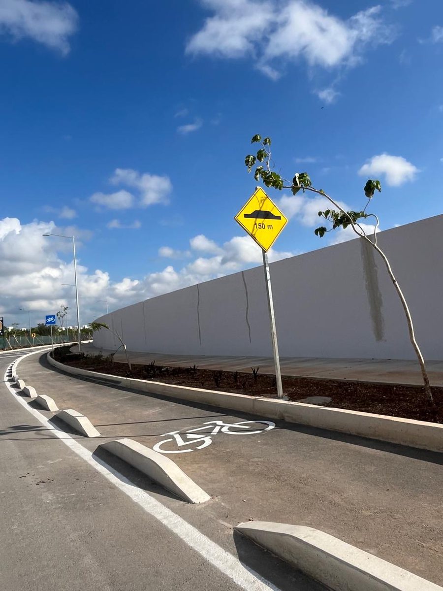 Señalamiento vial instalado en avenida